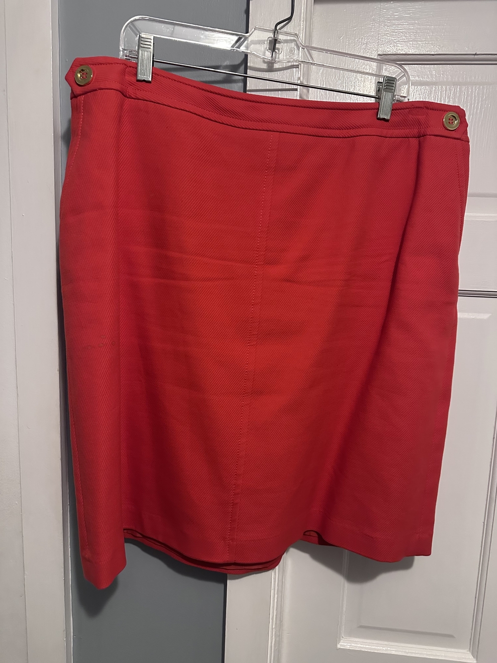 Talbots Vibrant Coral Cotton Ponte Pencil Skirt - 18W